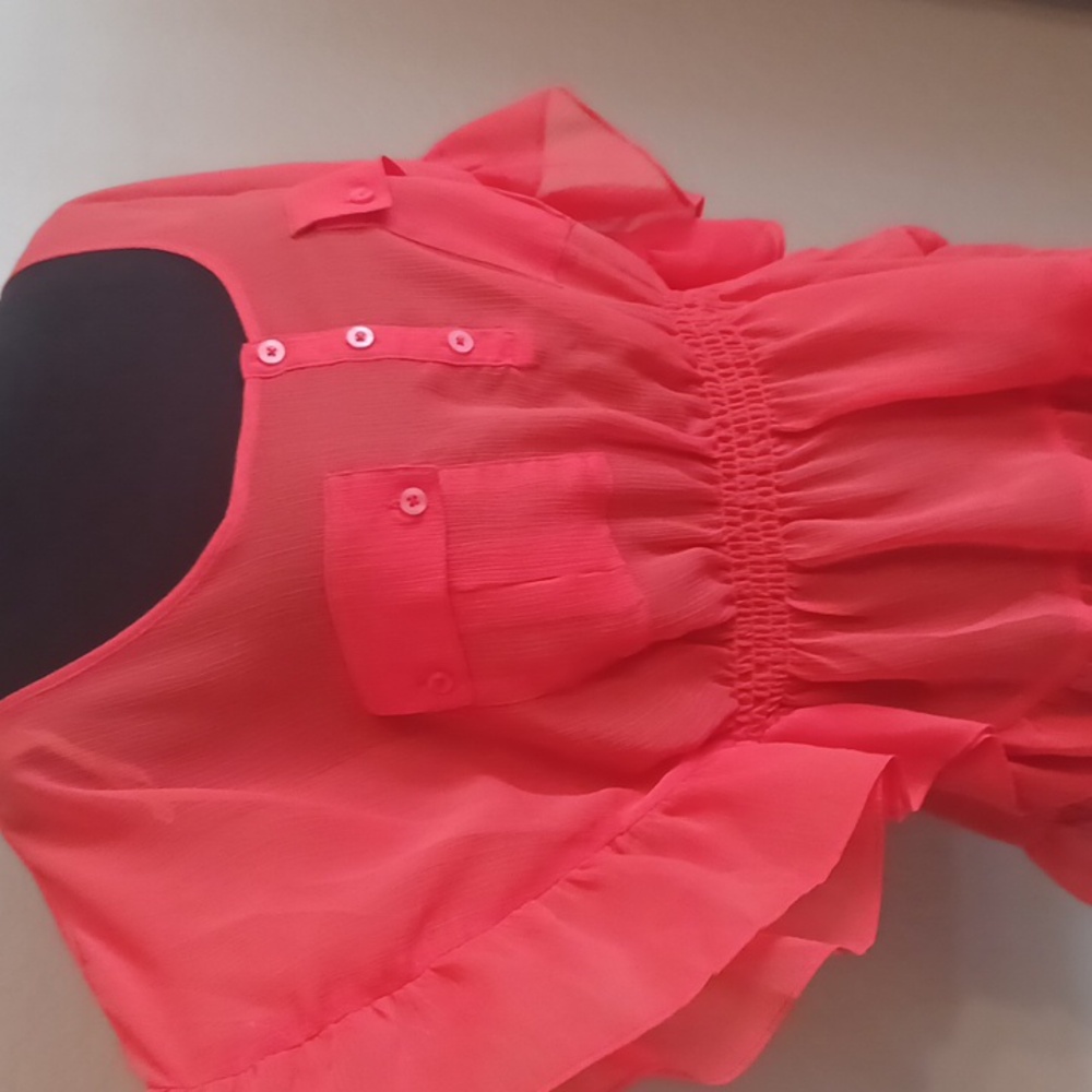 NEW Sheer Peachy Peplum Top